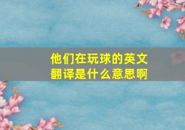 他们在玩球的英文翻译是什么意思啊