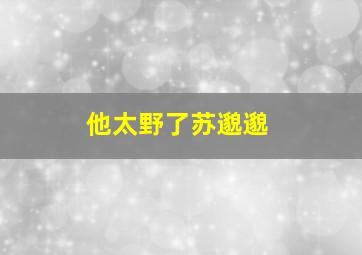 他太野了苏邈邈