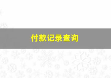 付款记录查询