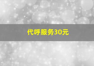 代呼服务30元