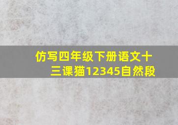 仿写四年级下册语文十三课猫12345自然段