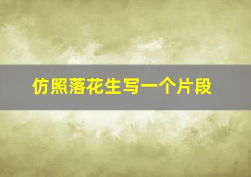 仿照落花生写一个片段