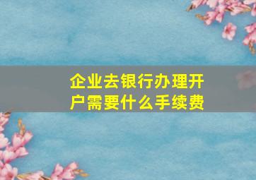 企业去银行办理开户需要什么手续费