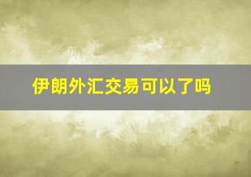 伊朗外汇交易可以了吗