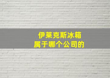 伊莱克斯冰箱属于哪个公司的