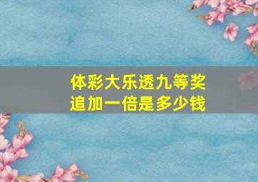 体彩大乐透九等奖追加一倍是多少钱