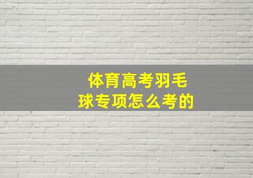 体育高考羽毛球专项怎么考的