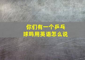 你们有一个乒乓球吗用英语怎么说