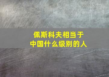 佩斯科夫相当于中国什么级别的人