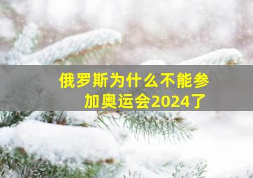 俄罗斯为什么不能参加奥运会2024了