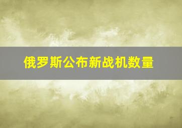 俄罗斯公布新战机数量