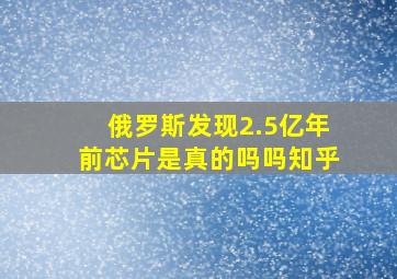 俄罗斯发现2.5亿年前芯片是真的吗吗知乎