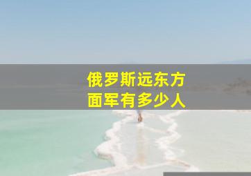 俄罗斯远东方面军有多少人