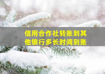 信用合作社转账到其他银行多长时间到账