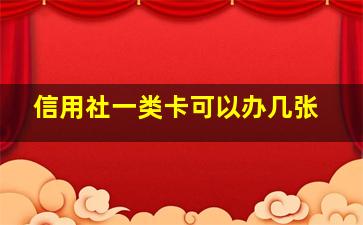 信用社一类卡可以办几张