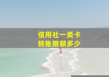 信用社一类卡转账限额多少