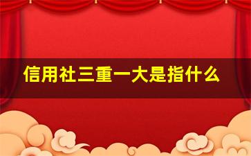 信用社三重一大是指什么