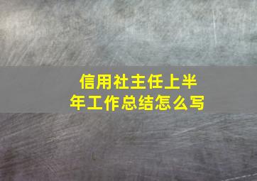 信用社主任上半年工作总结怎么写