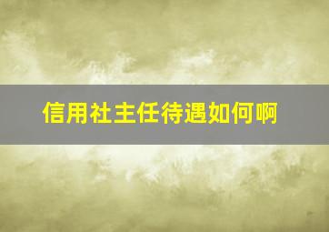 信用社主任待遇如何啊