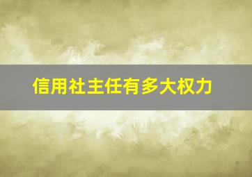 信用社主任有多大权力