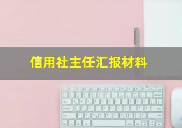 信用社主任汇报材料