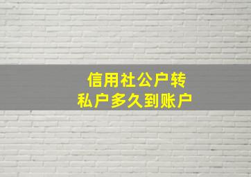 信用社公户转私户多久到账户