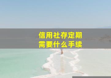 信用社存定期需要什么手续