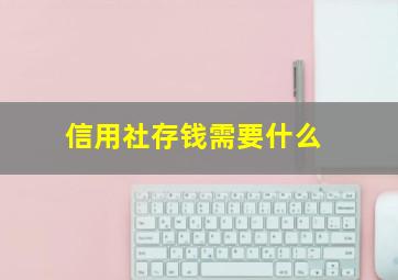 信用社存钱需要什么