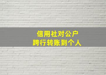 信用社对公户跨行转账到个人