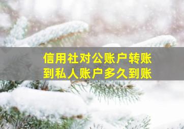 信用社对公账户转账到私人账户多久到账