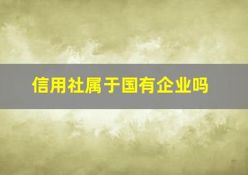 信用社属于国有企业吗