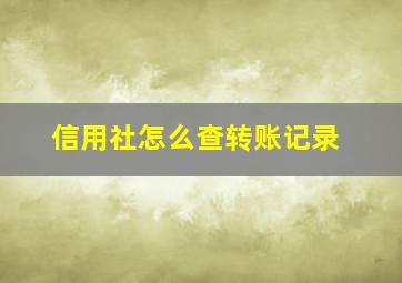 信用社怎么查转账记录