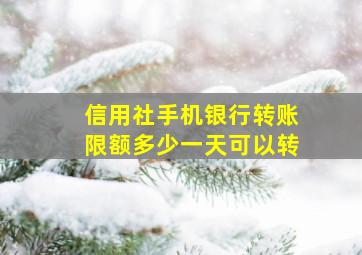 信用社手机银行转账限额多少一天可以转