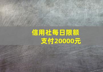 信用社每日限额支付20000元