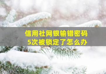 信用社网银输错密码5次被锁定了怎么办