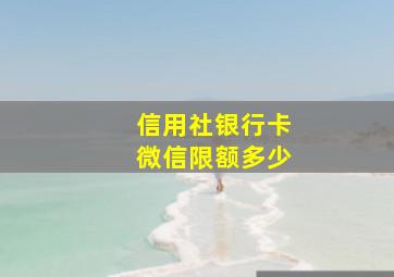 信用社银行卡微信限额多少