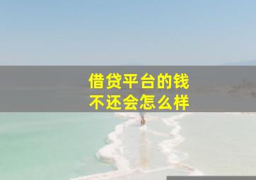 借贷平台的钱不还会怎么样