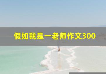 假如我是一老师作文300