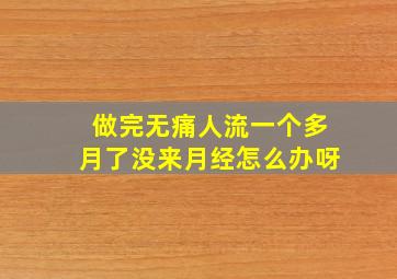 做完无痛人流一个多月了没来月经怎么办呀