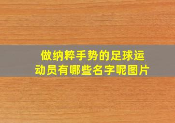 做纳粹手势的足球运动员有哪些名字呢图片