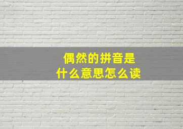 偶然的拼音是什么意思怎么读