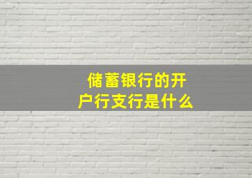 储蓄银行的开户行支行是什么