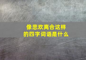 像悲欢离合这样的四字词语是什么