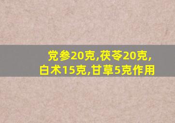 党参20克,茯苓20克,白术15克,甘草5克作用