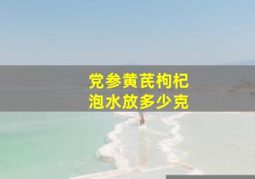 党参黄芪枸杞泡水放多少克