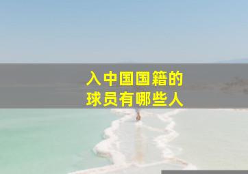 入中国国籍的球员有哪些人