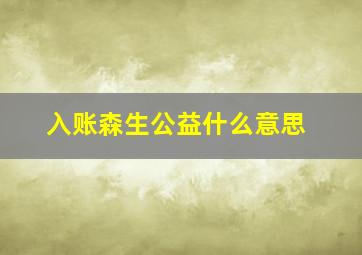 入账森生公益什么意思