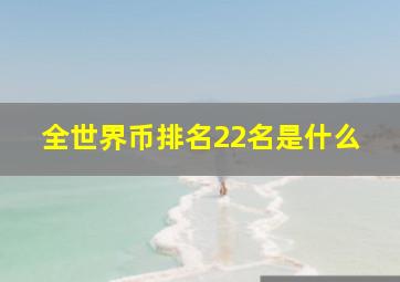 全世界币排名22名是什么