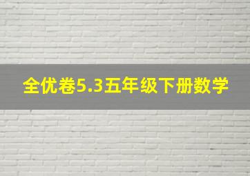 全优卷5.3五年级下册数学