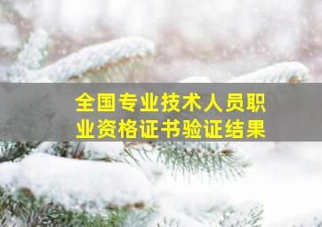 全国专业技术人员职业资格证书验证结果